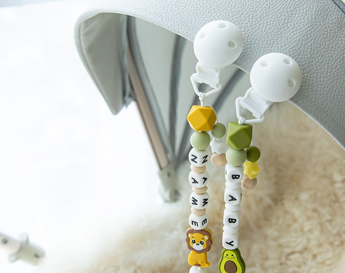 Baby Pacifier Clip & Silicone Teether Chain – Gentle Molar Relief