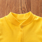 Yellow Giraffe Striped Baby Bodysuit Outfit
