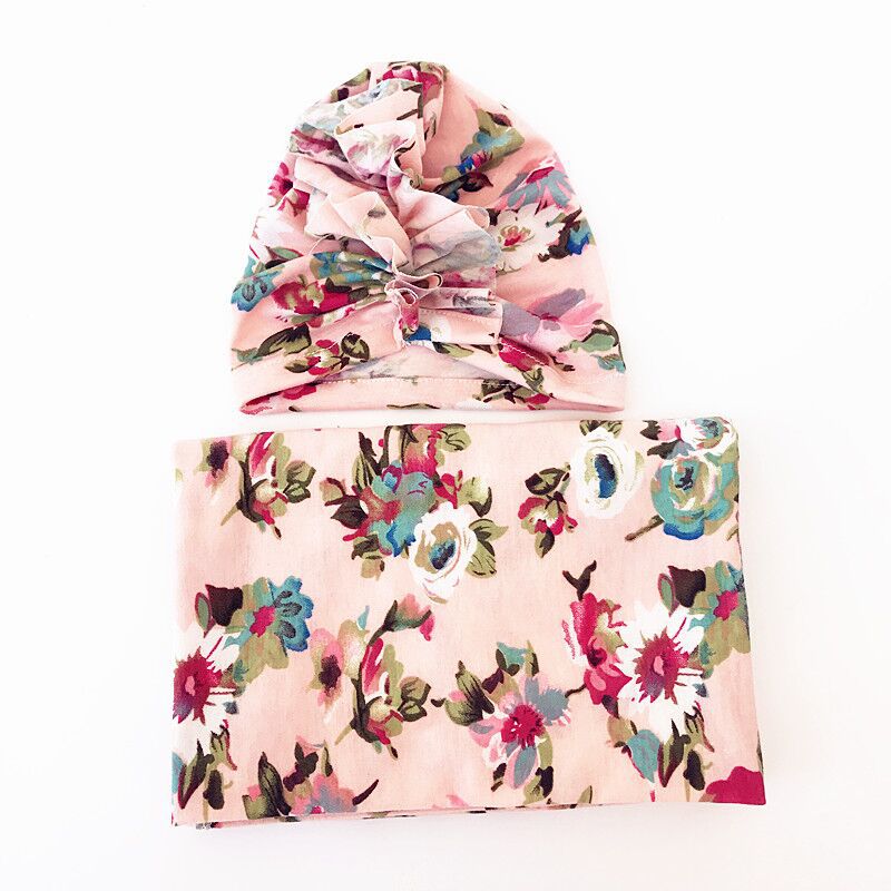 Baby Swaddle Blanket & Matching Headscarf Set