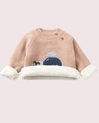 Blue Whale Long-Sleeve Baby Wool Sweatshirt