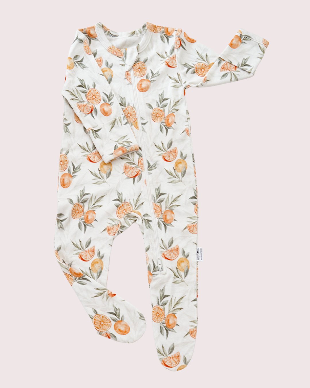 Cotton Teddy Bear Rainbow Giraffe Print Clever Zip Sleepsuit