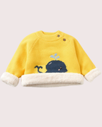 Blue Whale Long-Sleeve Baby Wool Sweatshirt